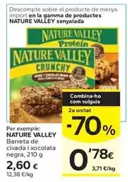 Caprabo Nature valley - barreta de civada i xocolata negra oferta