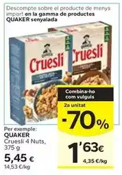 Caprabo Quaker - cruesli 4 nuts oferta