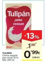 Caprabo Tulipán - crema vegetal per cuinar 15% mg oferta