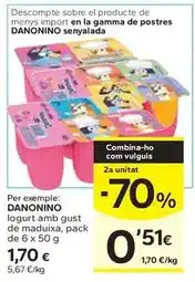 Caprabo Danonino - logurt amb gust de maduixa oferta