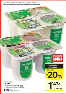 Caprabo Eroski - postre amb base de soja i fruites vermelles oferta