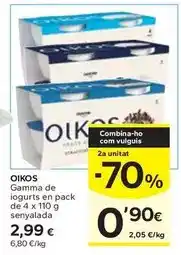 Caprabo Oikos - gamma de iogurts oferta