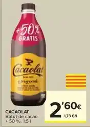 Caprabo Cacaolat - batut de cacau + 50% oferta