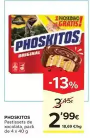 Caprabo Phoskitos - pastissets de xocolata oferta
