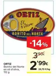 Caprabo Ortiz - bonito del norte en oli d'oliva oferta