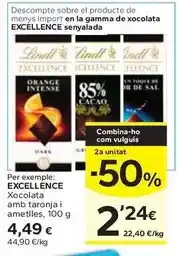 Caprabo Lindt - excellence xocolata amb taronja i ametlles oferta
