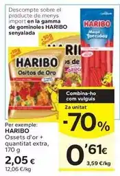 Caprabo Haribo - ossets d'or + quantitat extra oferta