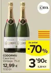 Caprabo Codorniu - cava brut vintage oferta