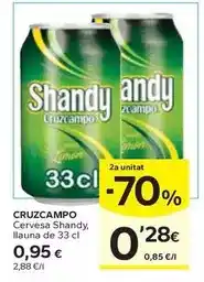 Caprabo Cruzcampo - cervesa shandy oferta