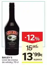 Caprabo Baileys - licor de crema de whisky oferta