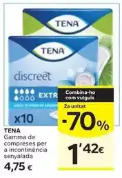 Caprabo Tena - gamma de compreses per a incontinència senyalada oferta