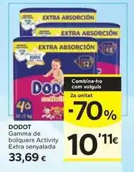 Caprabo Dodot - gamma de bolquers activity extra senyalada oferta