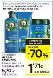 Caprabo Herbal essences - xampú amb oli d'argania oferta