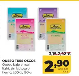 Alimerka QUESO TRES OSCOS Queso bajo en sal, light, sin lactosa o tierno oferta