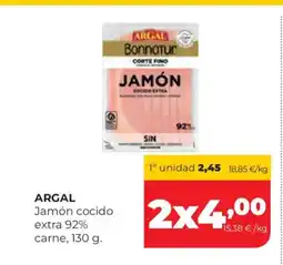 Alimerka ARGAL Jamón cocido extra 92% carne oferta
