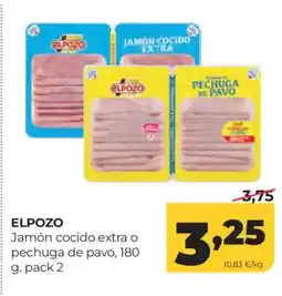 Alimerka ELPOZO Jamón cocido extra o pechuga de pavo oferta