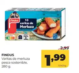 Alimerka FINDUS Varitas de merluza pesca sostenible oferta