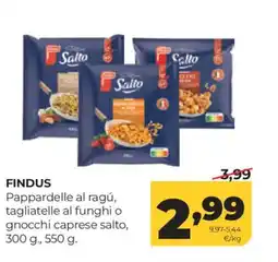 Alimerka FINDUS Pappardelle al ragú, tagliatelle al funghi o gnocchi caprese salto oferta