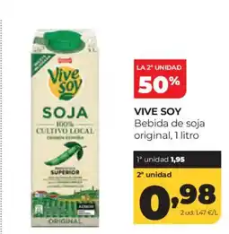 Alimerka VIVE SOY Bebida de soja original oferta