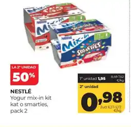 Alimerka NESTLÉ Yogur mix-in kit kat o smarties oferta