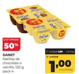 Alimerka DANET Natillas de chocolate o vainilla, oferta