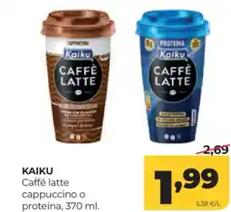 Alimerka KAIKU Caffé latte cappuccino o proteína oferta