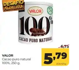 Alimerka VALOR Cacao puro natural 100% oferta