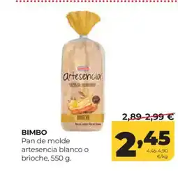 Alimerka BIMBO Pan de molde artesencia blanco o brioche oferta