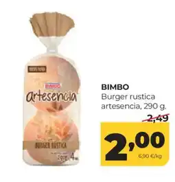 Alimerka BIMBO Burger rustica artesencia oferta