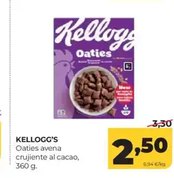Alimerka KELLOGG'S Oaties avena crujiente al cacao oferta