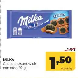 Alimerka MILKA Chocolate sándwich con oreo oferta