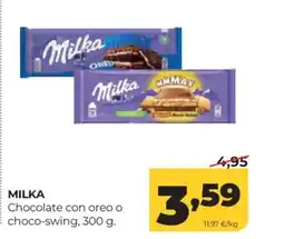 Alimerka MILKA Chocolate con oreo o choco-swing oferta