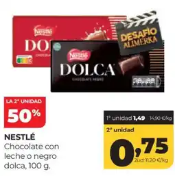 Alimerka NESTLÉ Chocolate con leche o negro dolca oferta