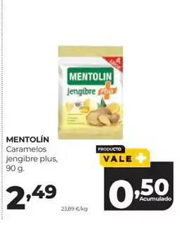 Alimerka MENTOLÍN Caramelos jengibre plus oferta