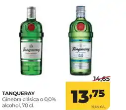 Alimerka TANQUERAY Ginebra clásica o 0,0% alcohol oferta