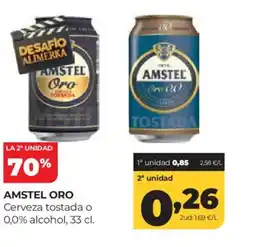 Alimerka AMSTEL ORO Cerveza tostada o 0,0% alcohol oferta