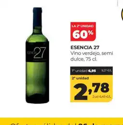 Alimerka ESENCIA 27 Vino verdejo, semi dulce oferta