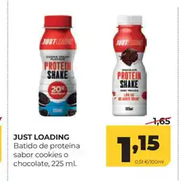 Alimerka JUST LOADING Batido de proteína sabor cookies o chocolate oferta