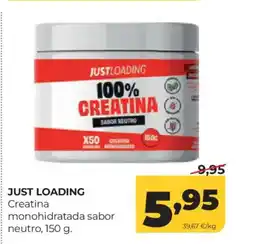 Alimerka JUST LOADING Creatina monohidratada sabor neutro oferta