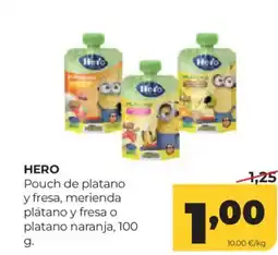 Alimerka HERO Pouch de platano y fresa, merienda plátano y fresa o platano naranja oferta