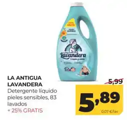 Alimerka LA ANTIGUA LAVANDERA Detergente líquido pieles sensibles, 83 lavados oferta