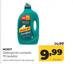 Alimerka NORIT Detergente complet, 70 lavados oferta