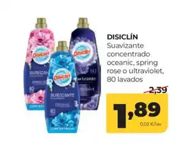 Alimerka DISICLÍN Suavizante concentrado oceanic, spring rose o ultraviolet, 80 lavados oferta