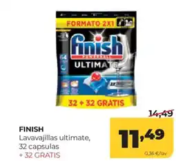 Alimerka FINISH Lavavajillas ultimate, 32 capsulas oferta