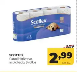 Alimerka SCOTTEX Papel higiénico acolchado, 8 rollos oferta