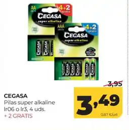 Alimerka CEGASA Pilas super alkaline Ir06 o Ir3, 4 uds oferta