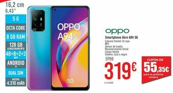 Carrefour Oppo smartphone libre a94 5g oferta