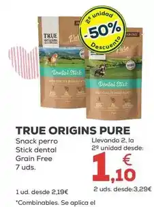 Kiwoko True origins - pure snack perro stick dental grain free oferta