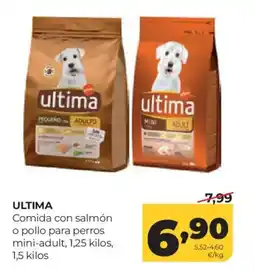 Alimerka ULTIMA Comida con salmón o pollo para perros mini-adult oferta