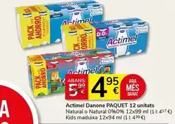 Supermercados Charter Danone - actimel oferta